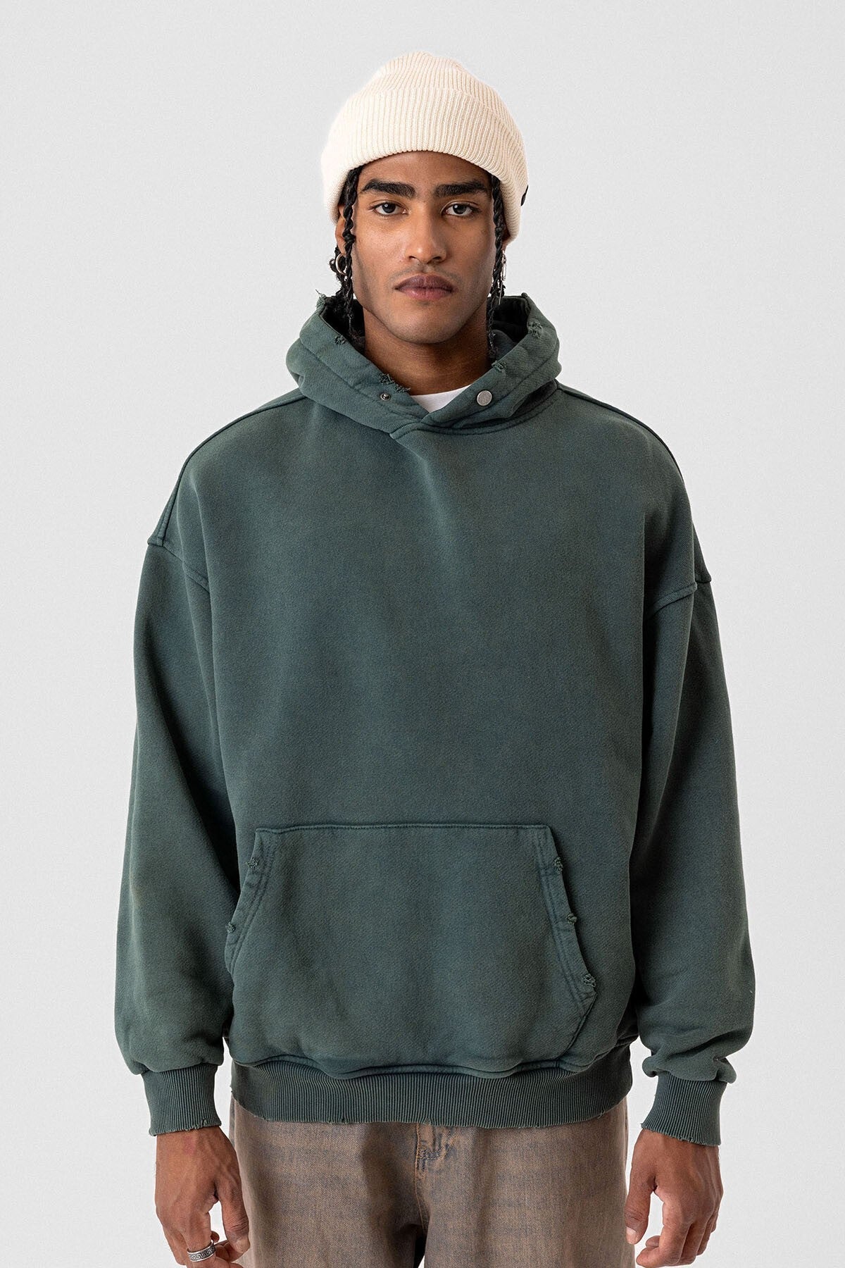Premium Oversized Sweatshirt with Ripped Details