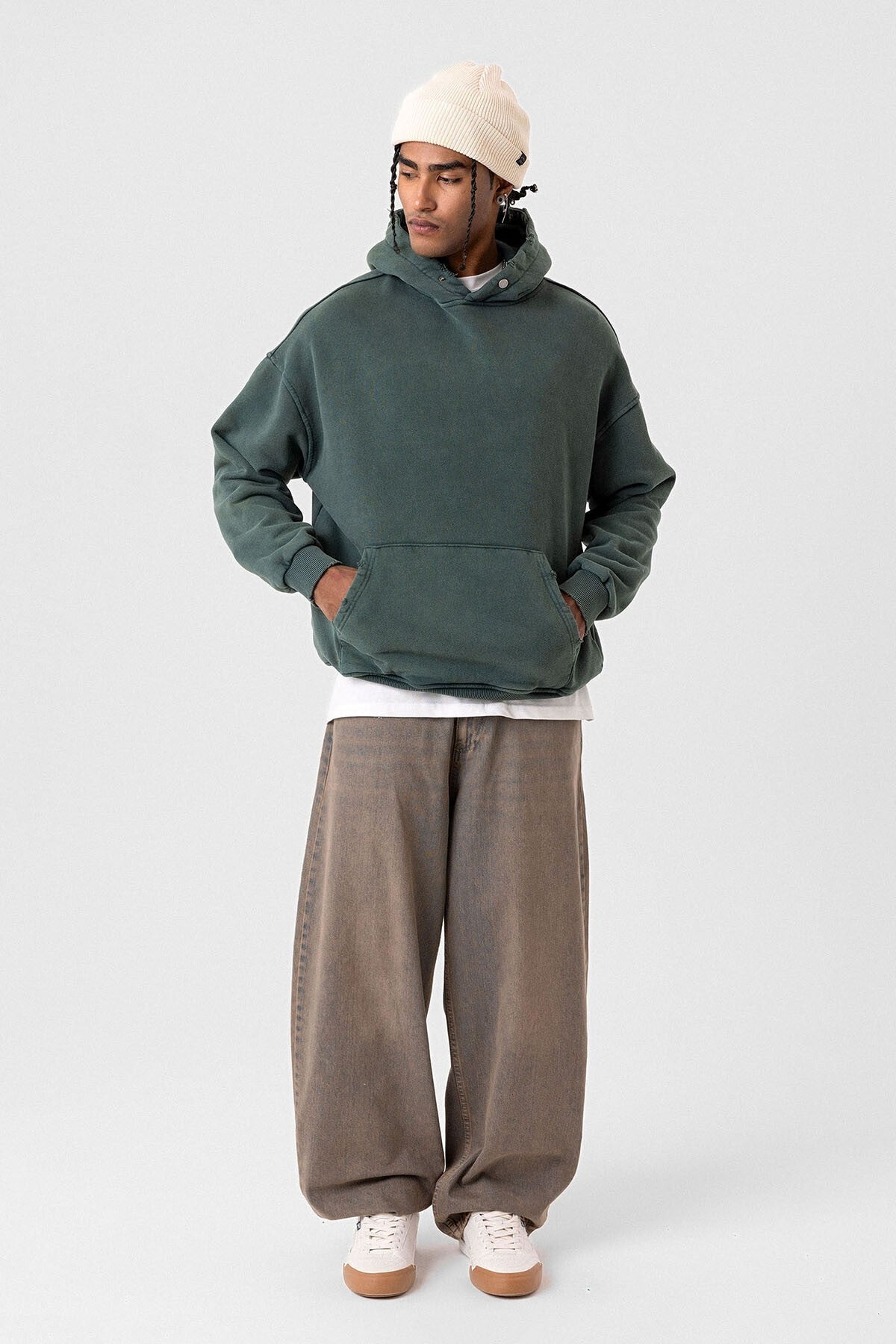Premium Oversized Sweatshirt with Ripped Details
