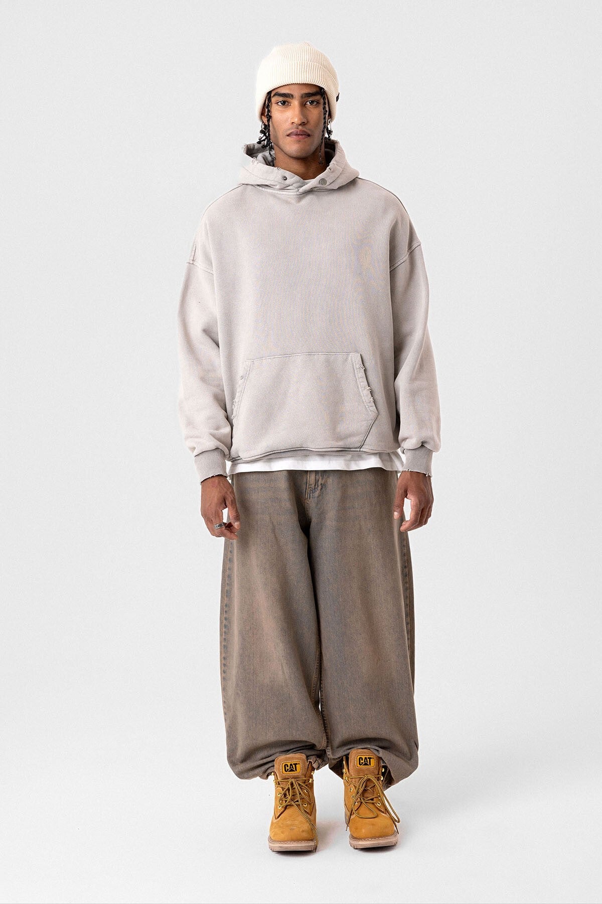 Premium Oversized Sweatshirt with Ripped Details