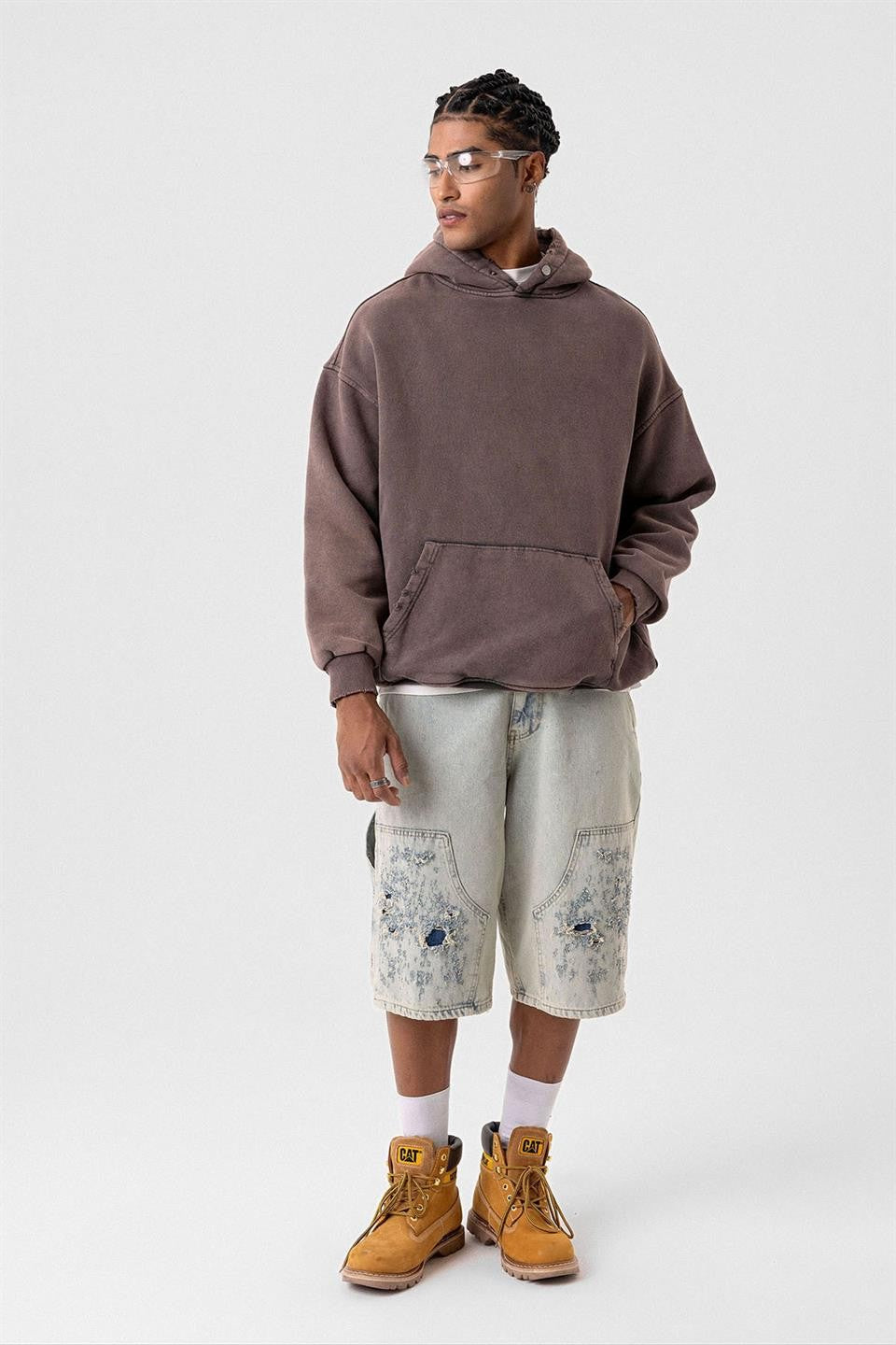 Premium Oversized Sweatshirt with Ripped Details