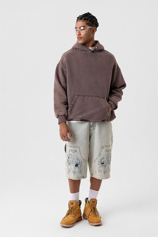 Premium Oversized Sweatshirt with Ripped Details