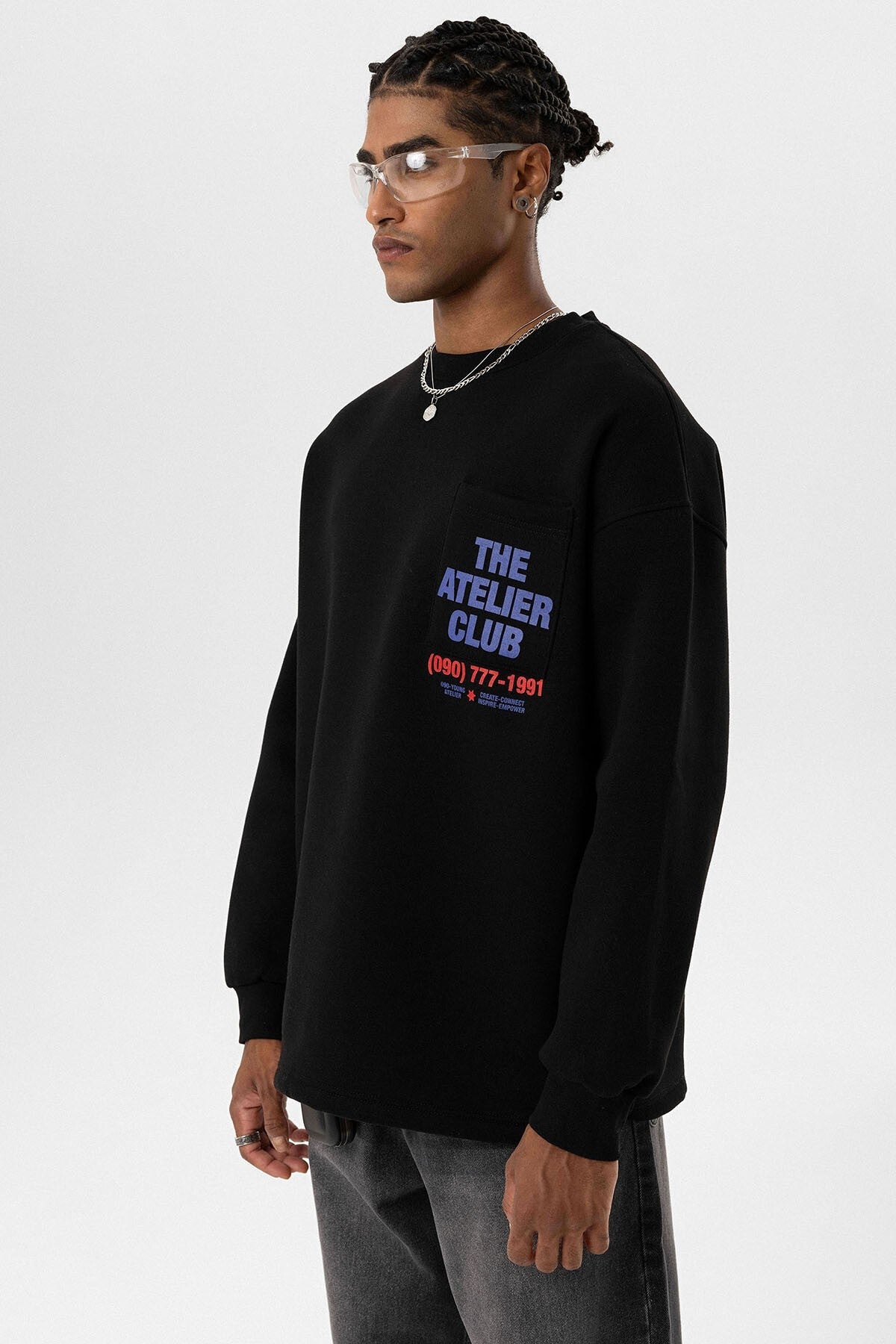 Oversized Sweatshirt with Printed Design