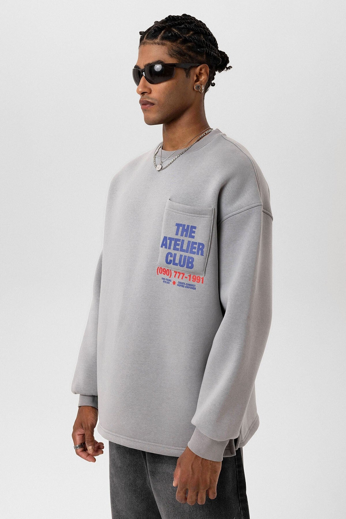 Oversized Sweatshirt with Printed Design