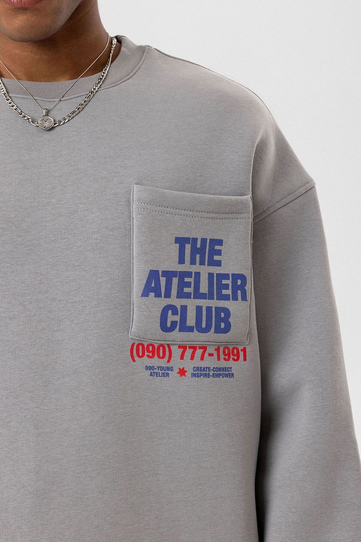 Oversized Sweatshirt with Printed Design
