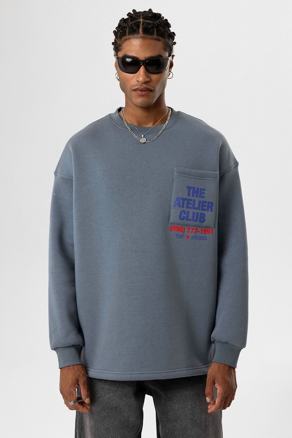 Oversized Sweatshirt with Printed Design