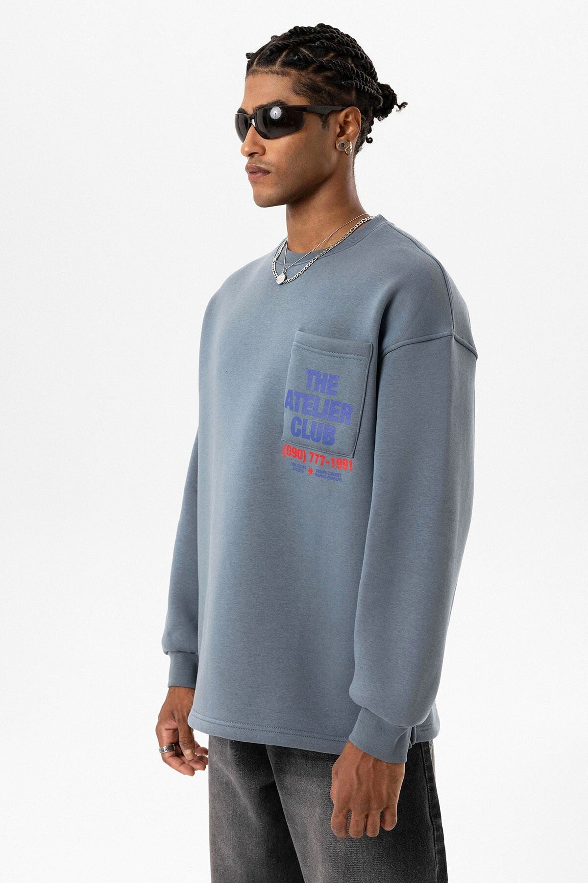 Oversized Sweatshirt with Printed Design