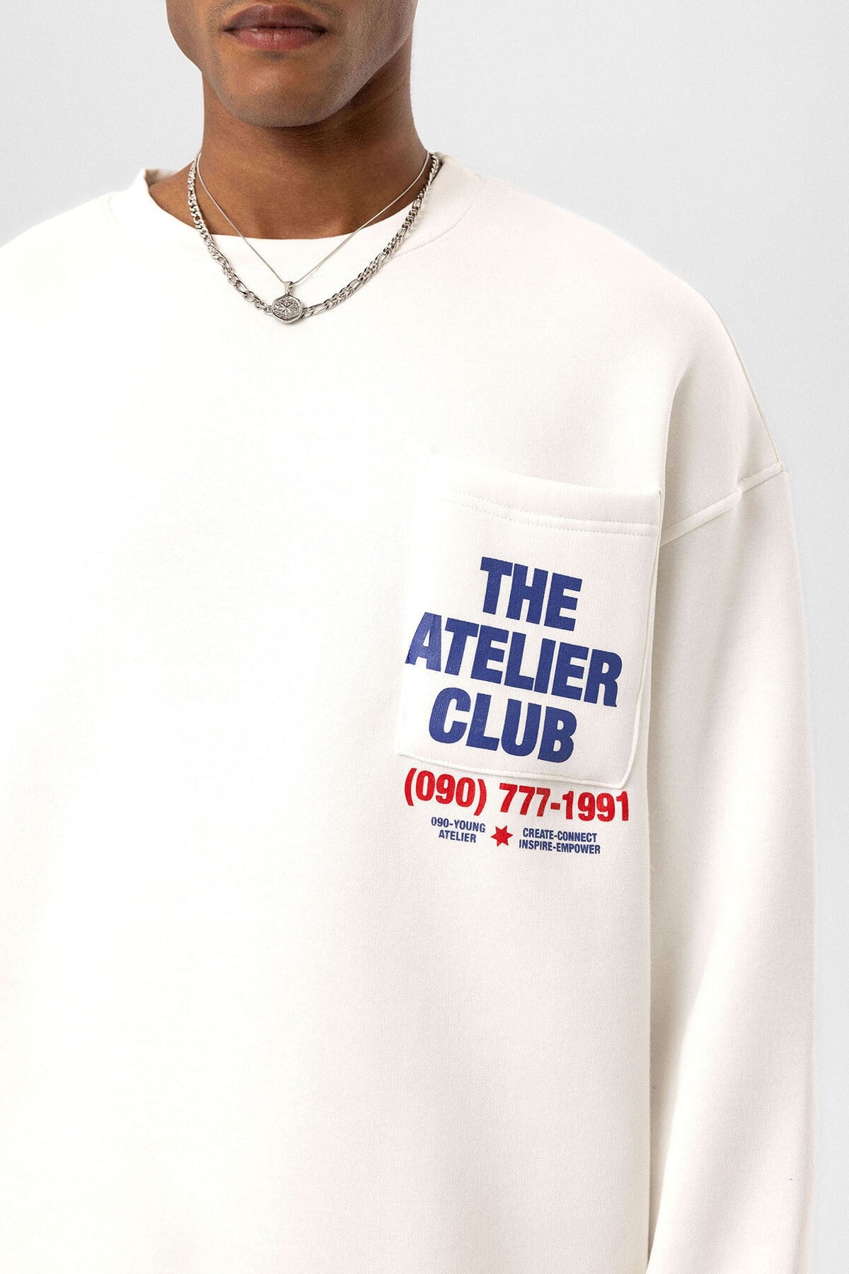 Oversized Sweatshirt with Printed Design