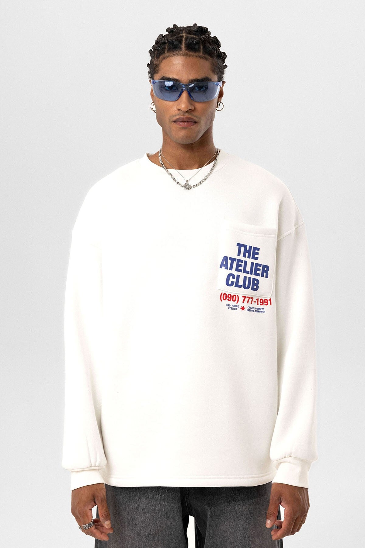 Oversized Sweatshirt with Printed Design