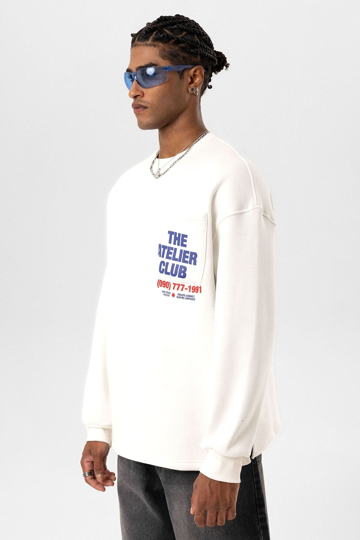 Oversized Sweatshirt with Printed Design