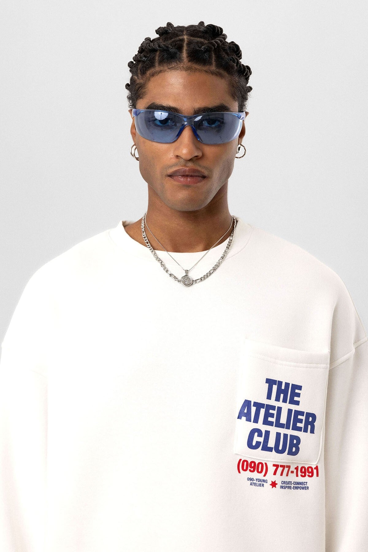 Oversized Sweatshirt with Printed Design
