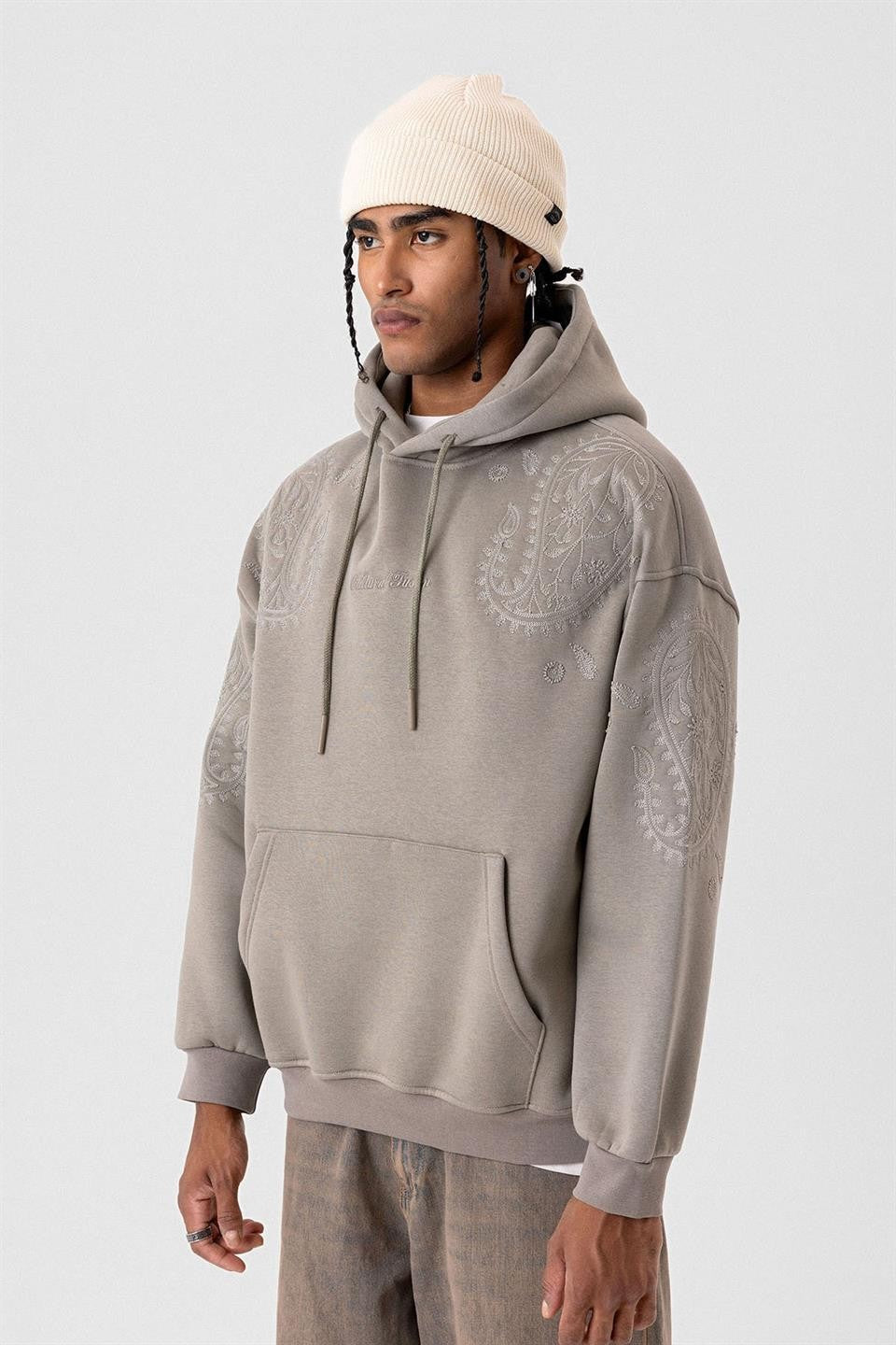 Patterned Oversized Sweatshirt