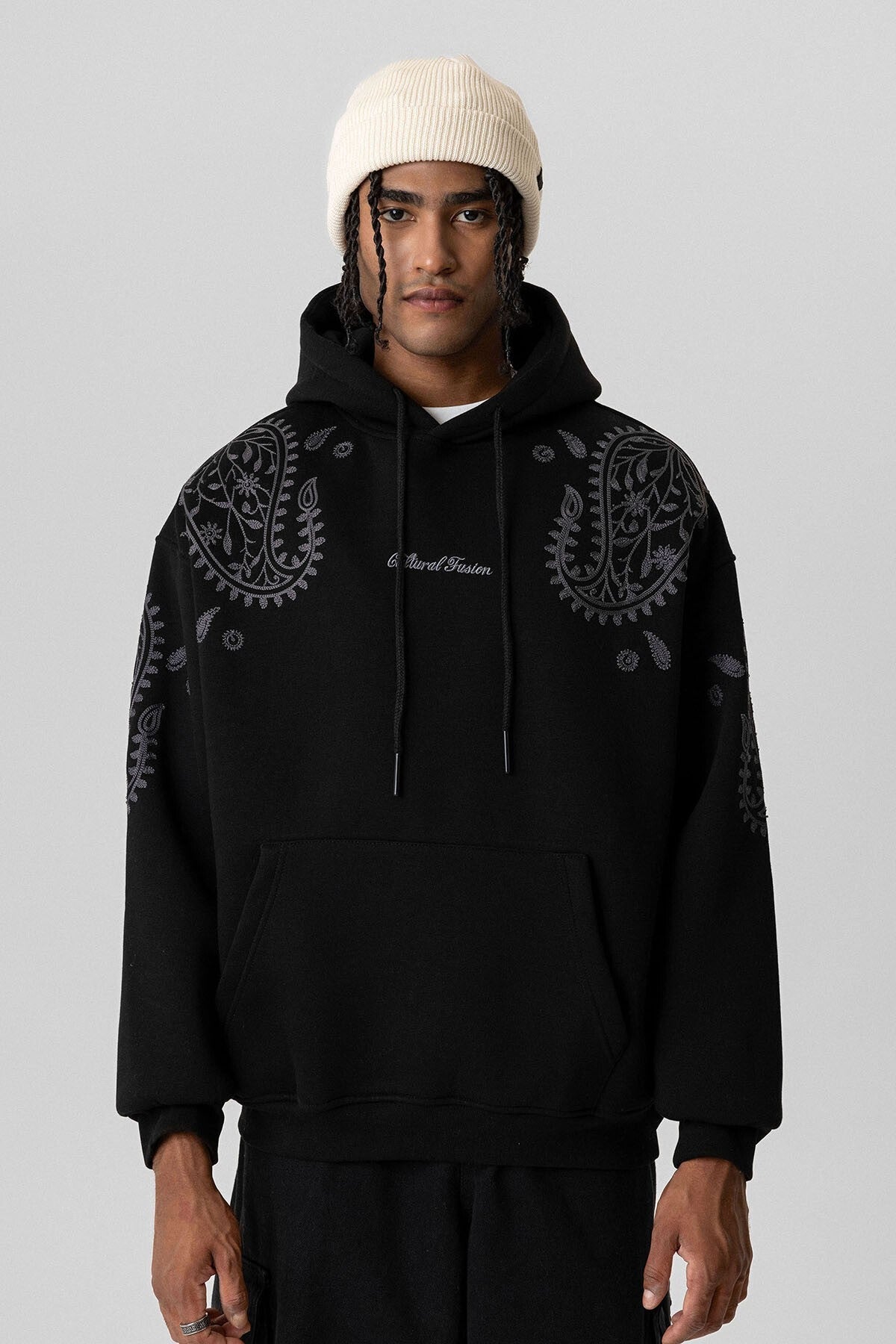 Patterned Oversized Sweatshirt