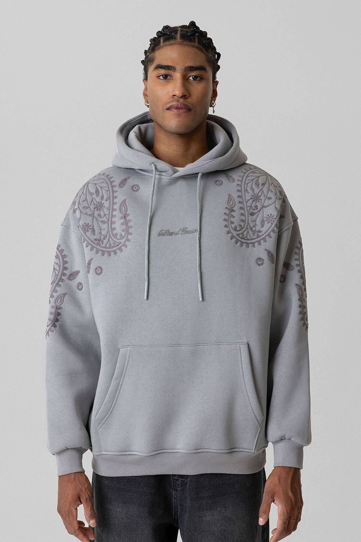 Patterned Oversized Sweatshirt
