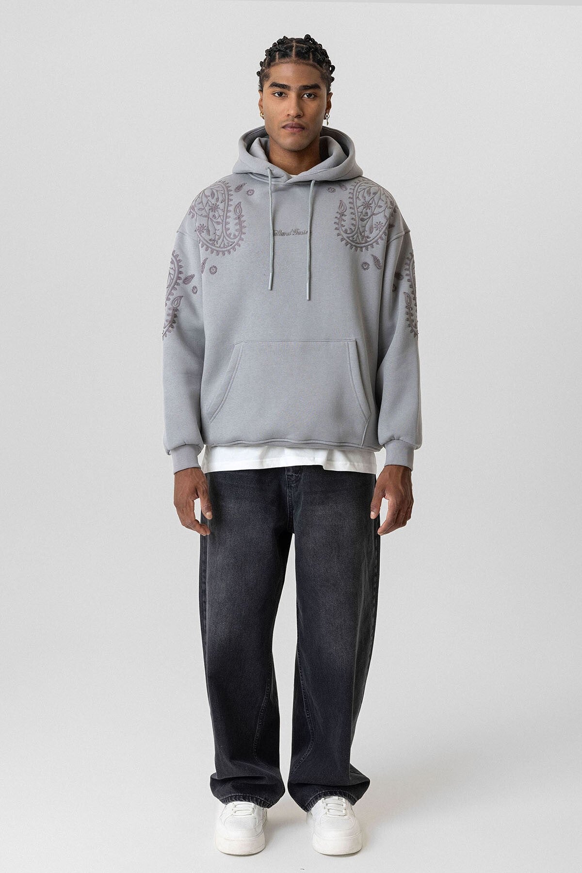 Patterned Oversized Sweatshirt