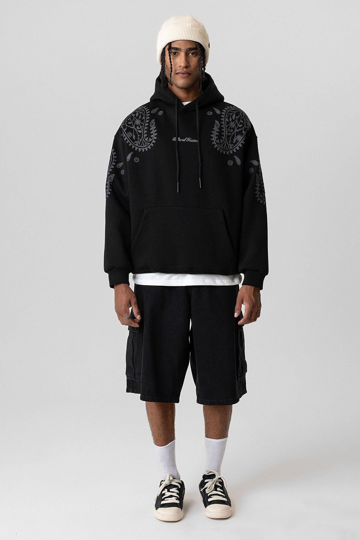 Patterned Oversized Sweatshirt