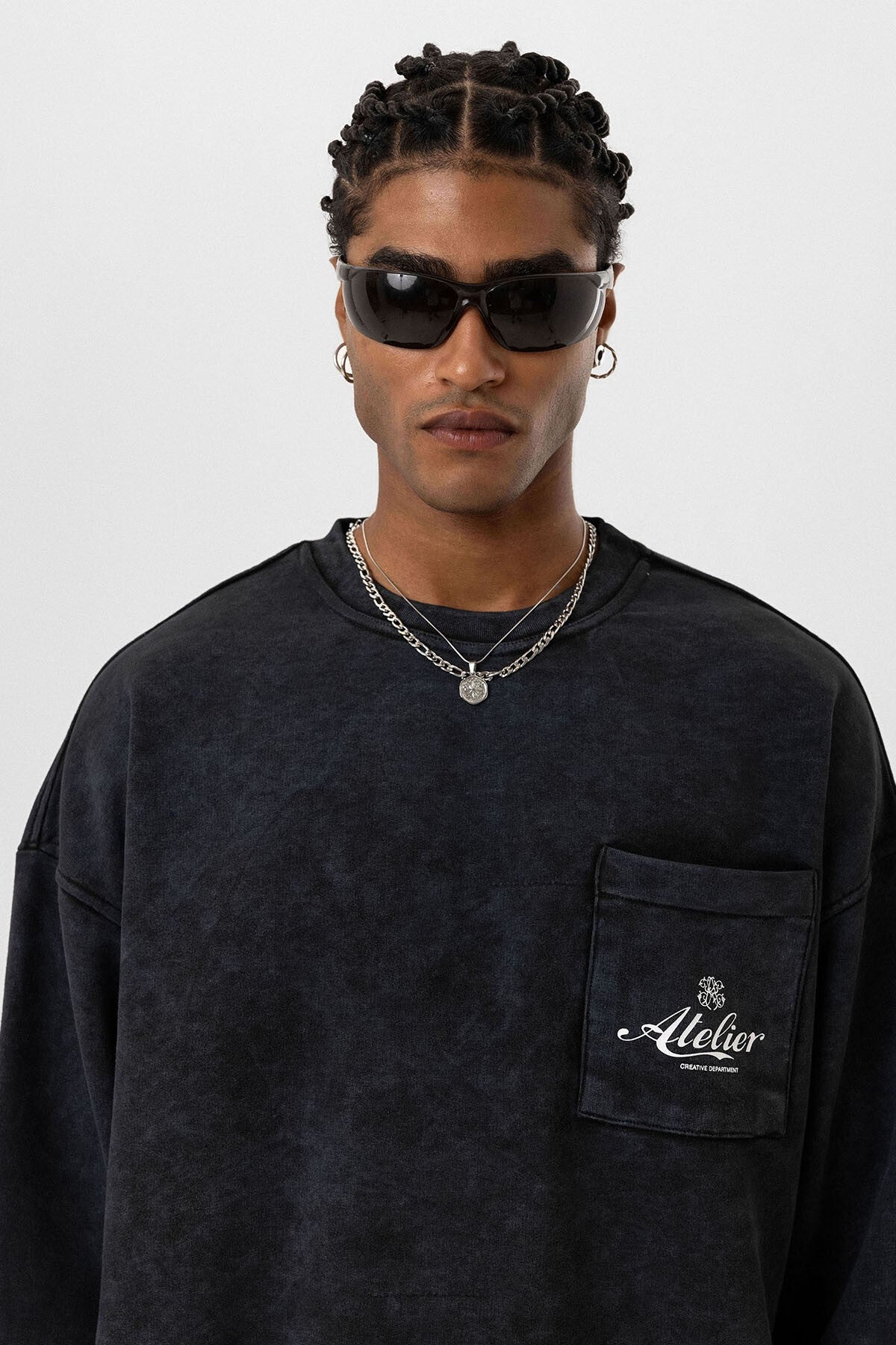 Oversized Sweatshirt with Pocket Details (Machine Washable)