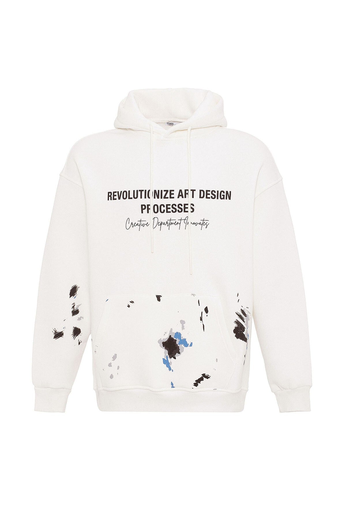 Color-Detailed Oversized Hooded Sweatshirt