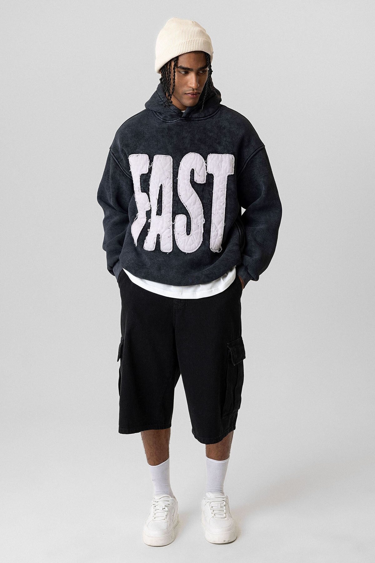 Pre-Washed Oversized Hooded Sweatshirt V10-50