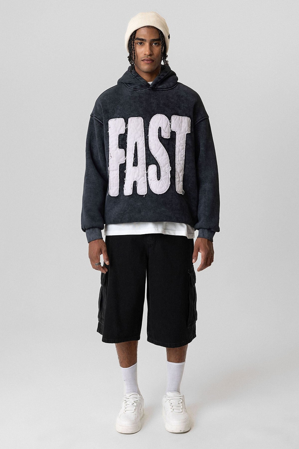 Pre-Washed Oversized Hooded Sweatshirt V10-50