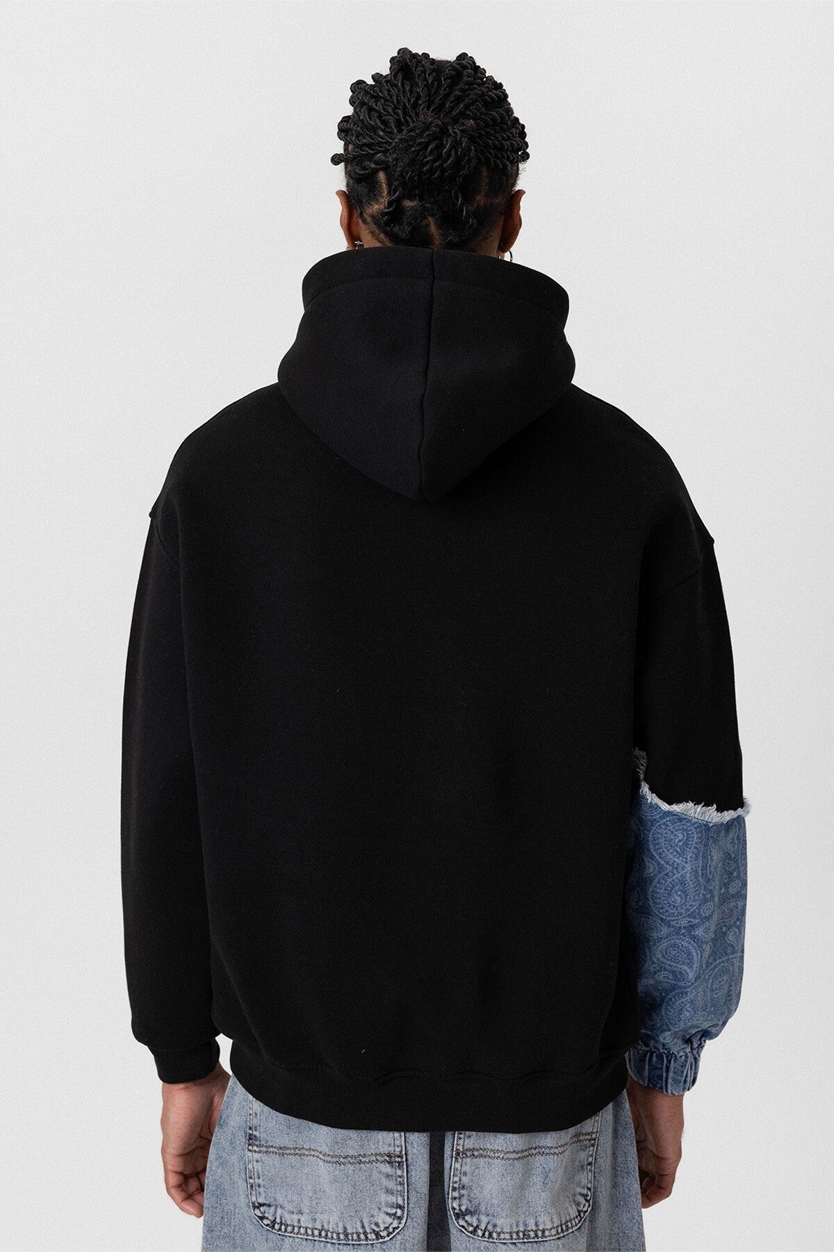 Oversized Hooded Sweatshirt with Sleeve Details