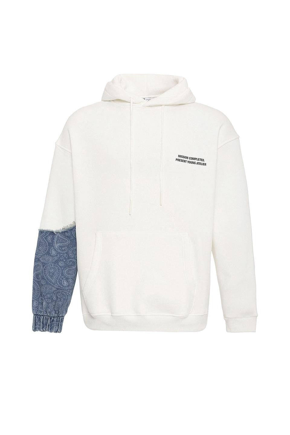 Oversized Hooded Sweatshirt with Sleeve Details