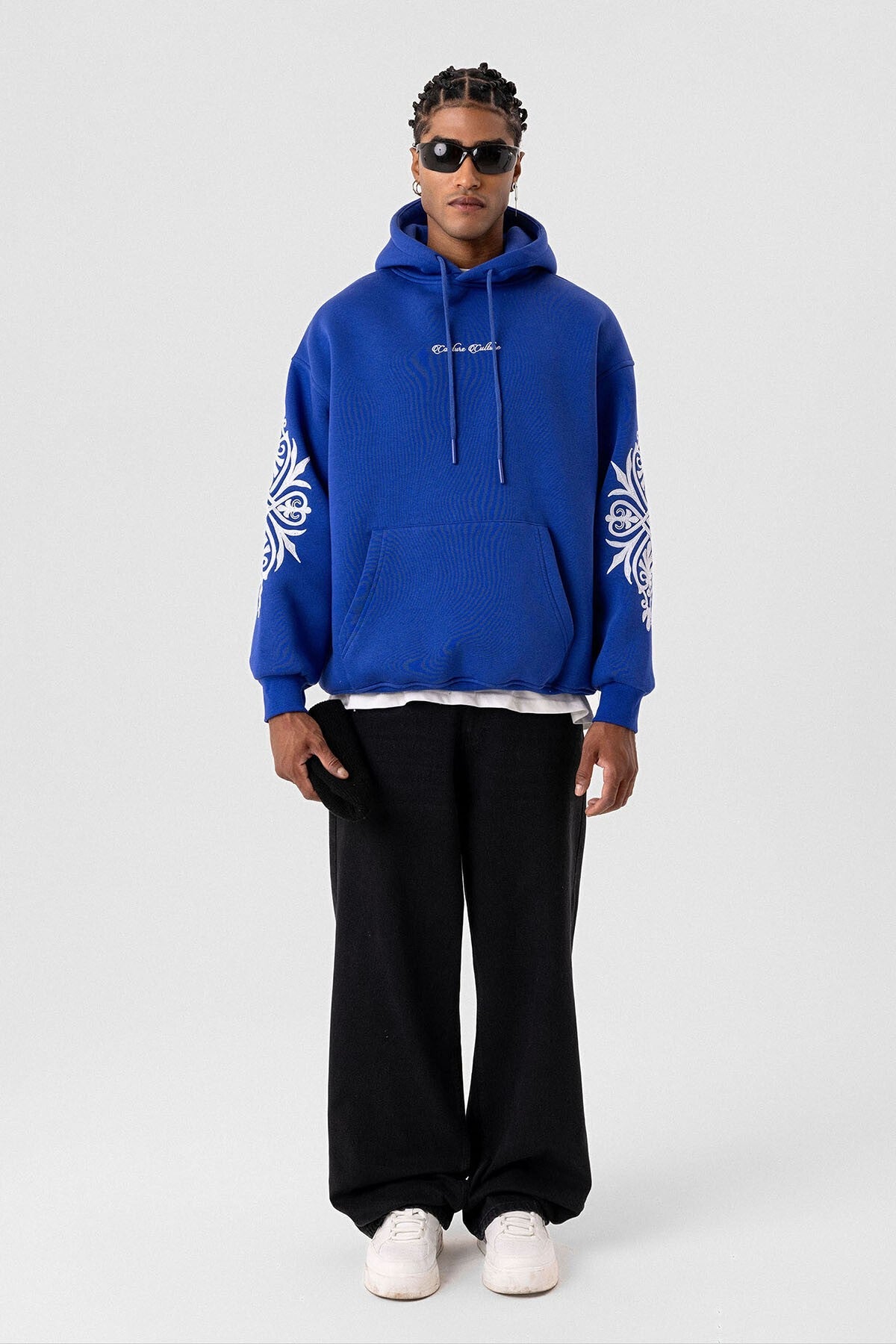 Patterned Oversized Sweatshirt