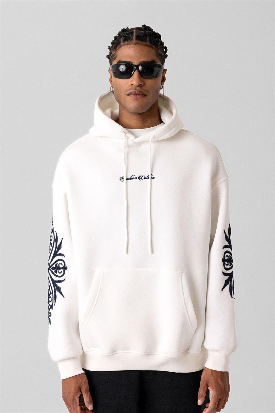 Patterned Oversized Sweatshirt