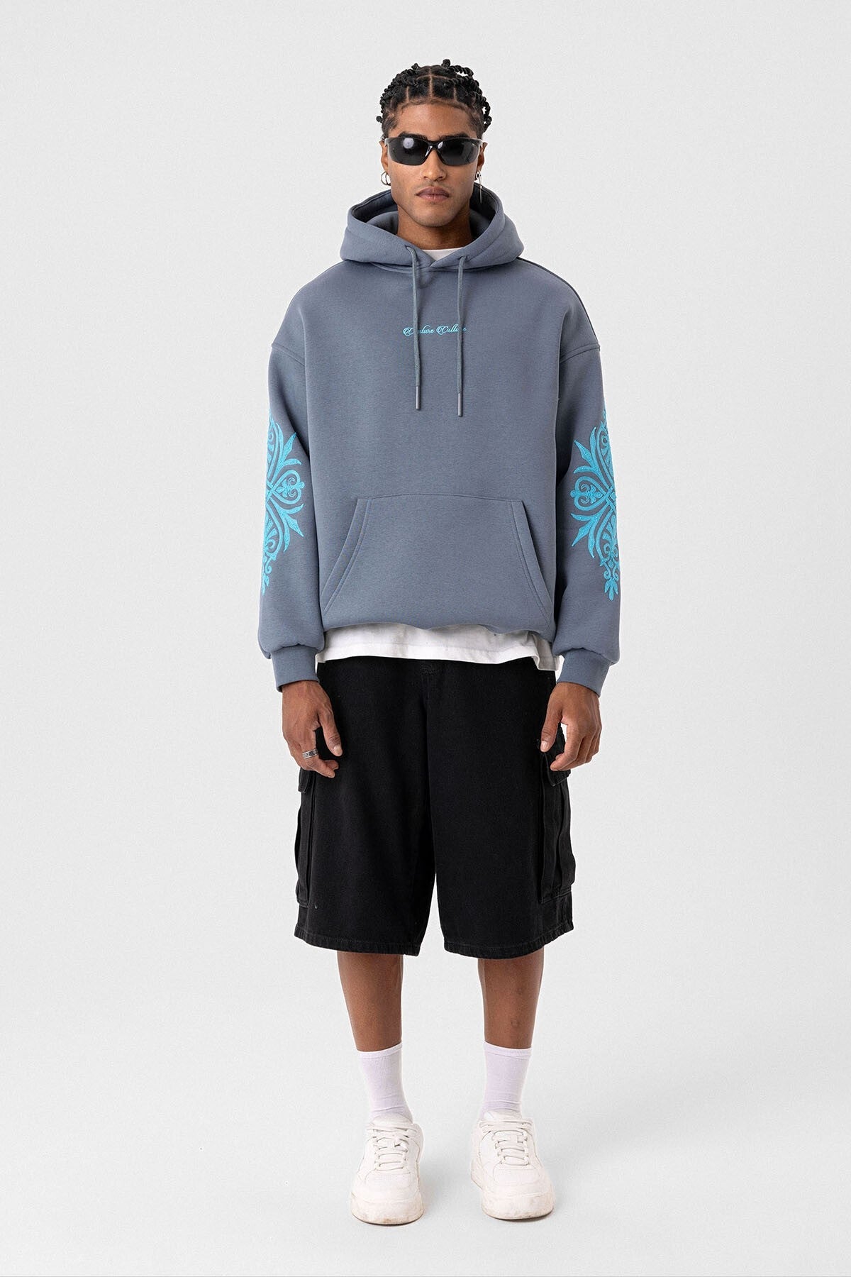 Patterned Oversized Sweatshirt