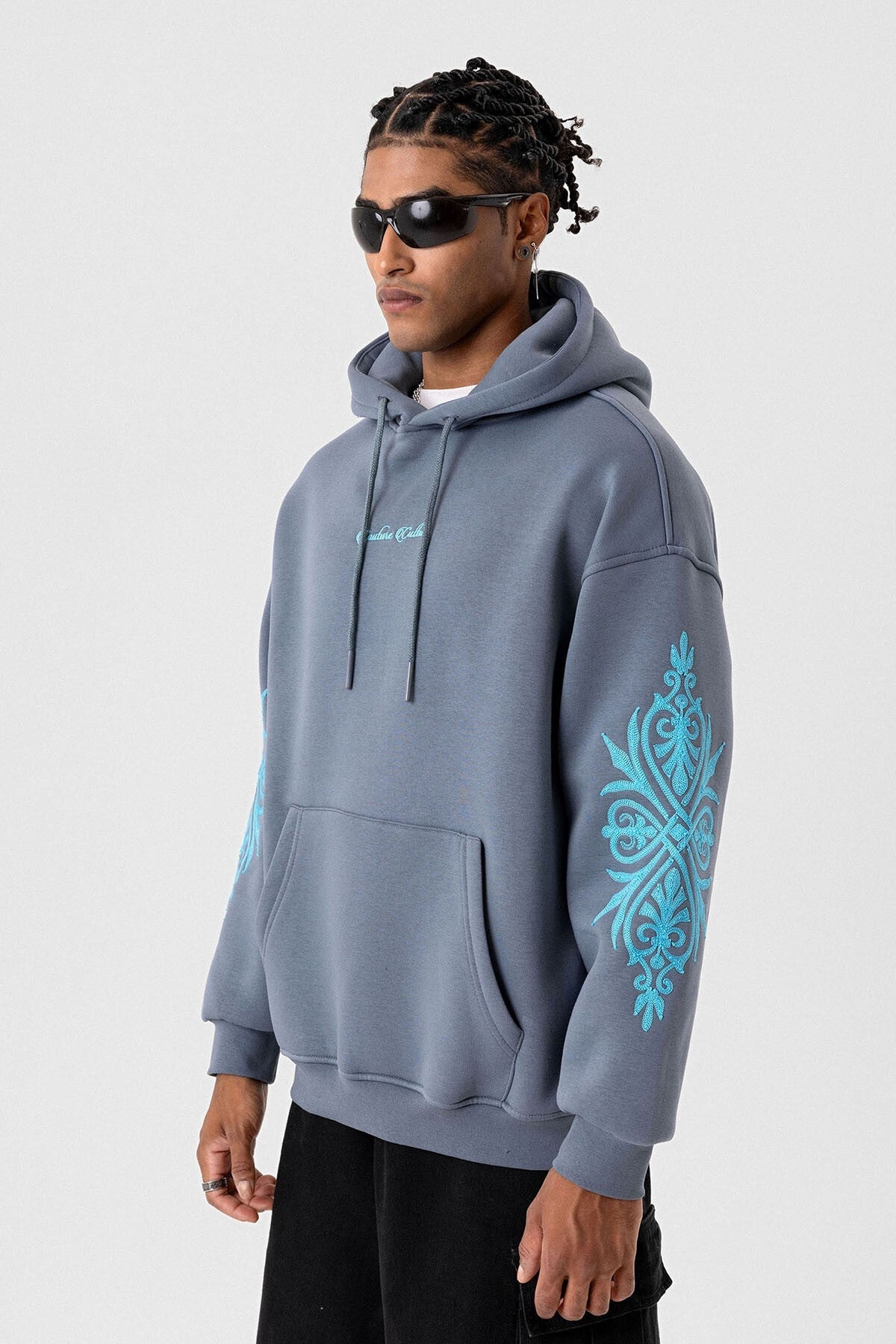 Patterned Oversized Sweatshirt