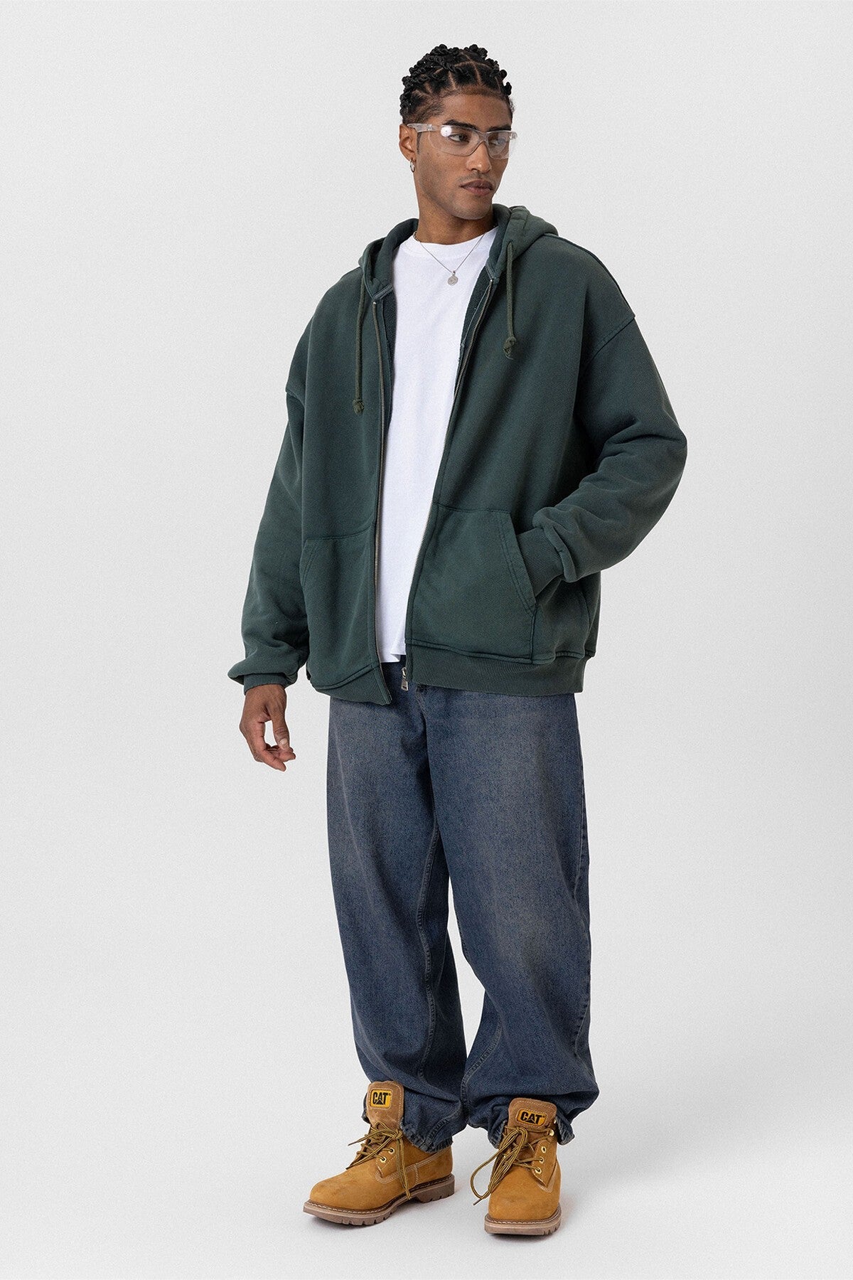 Premium Pre-Washed Oversized Sweatshirt with Zipper