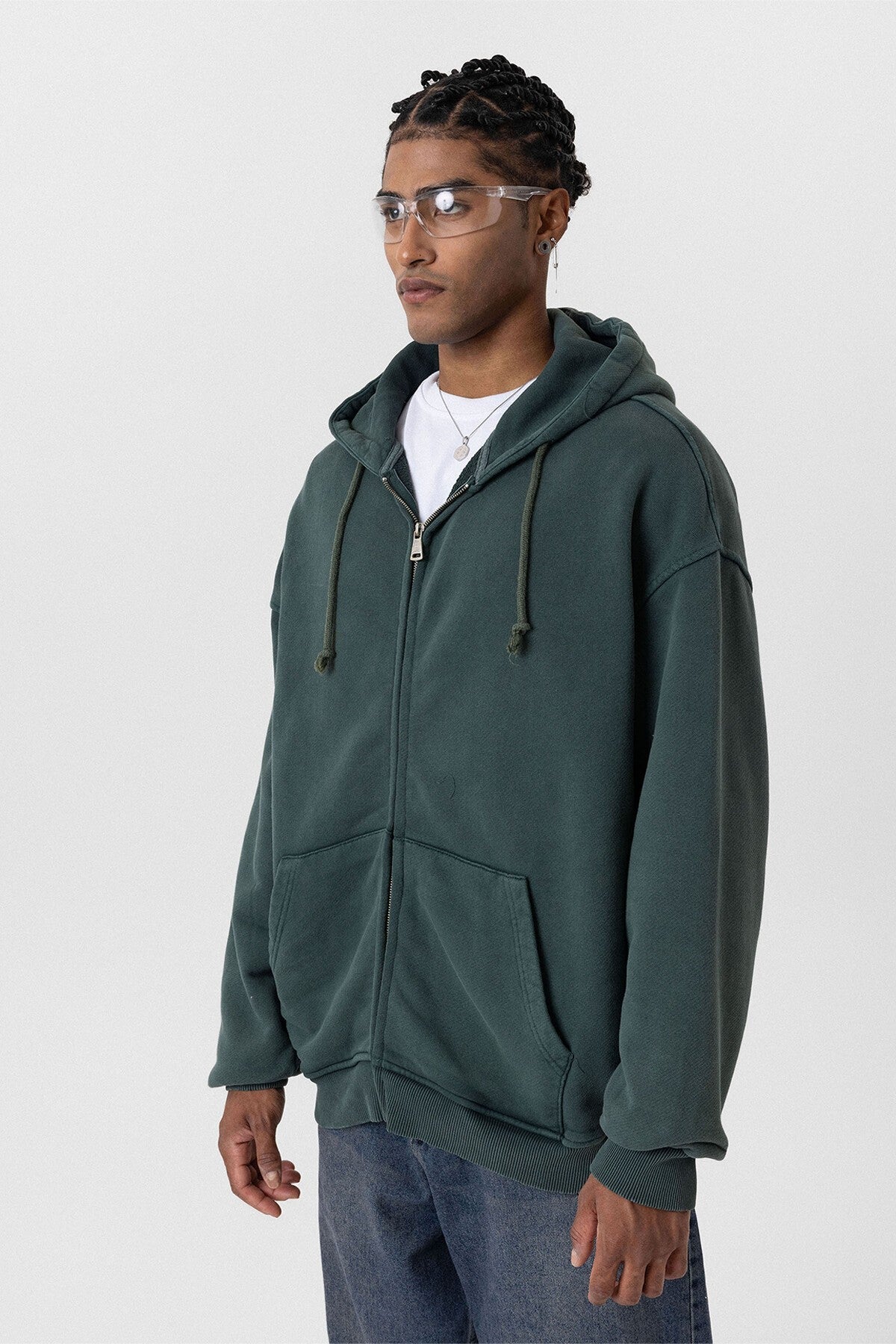 Premium Pre-Washed Oversized Sweatshirt with Zipper