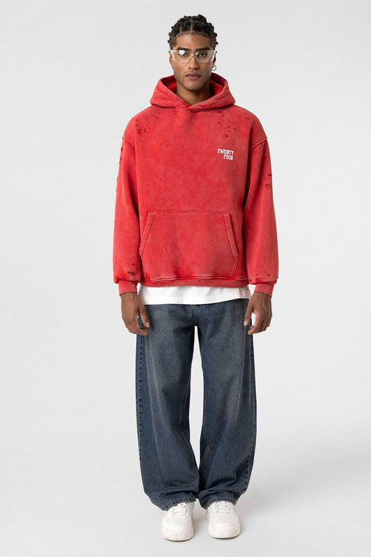 Washed Print Detailed Oversized Sweatshirt