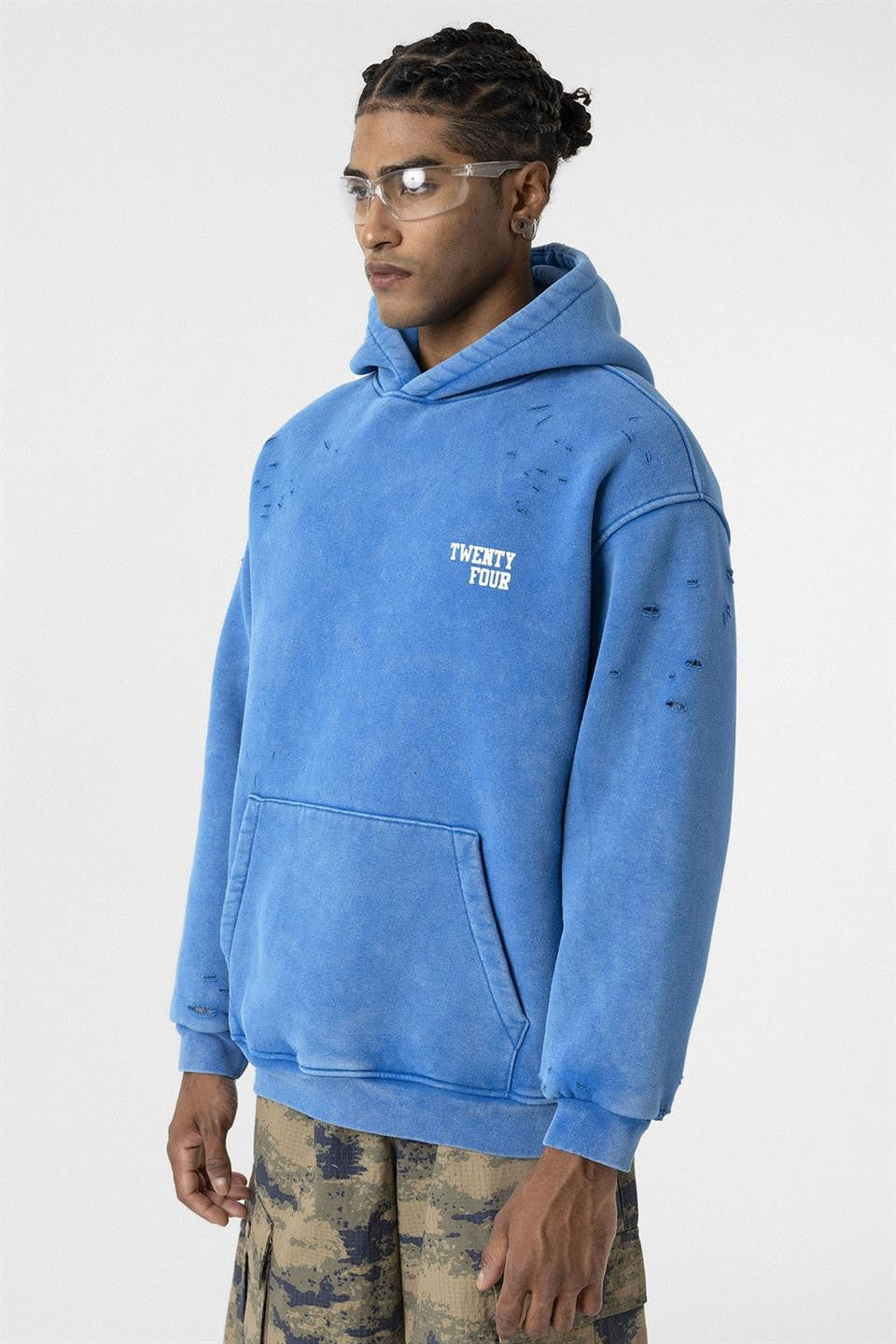 Washed Print Detailed Oversized Sweatshirt