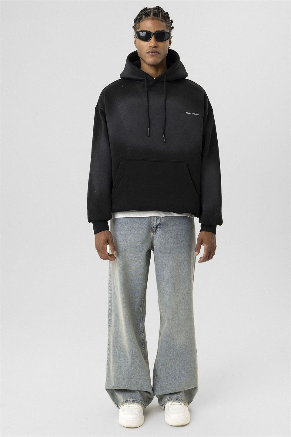 Oversized Washed Printed Sweatshirt