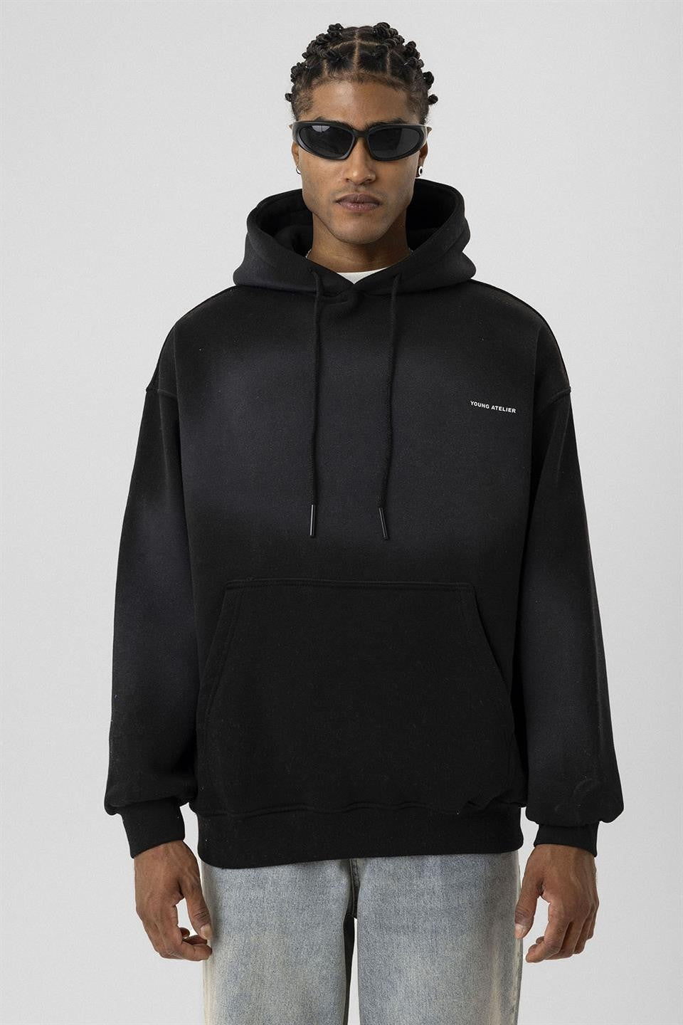 Oversized Washed Printed Sweatshirt