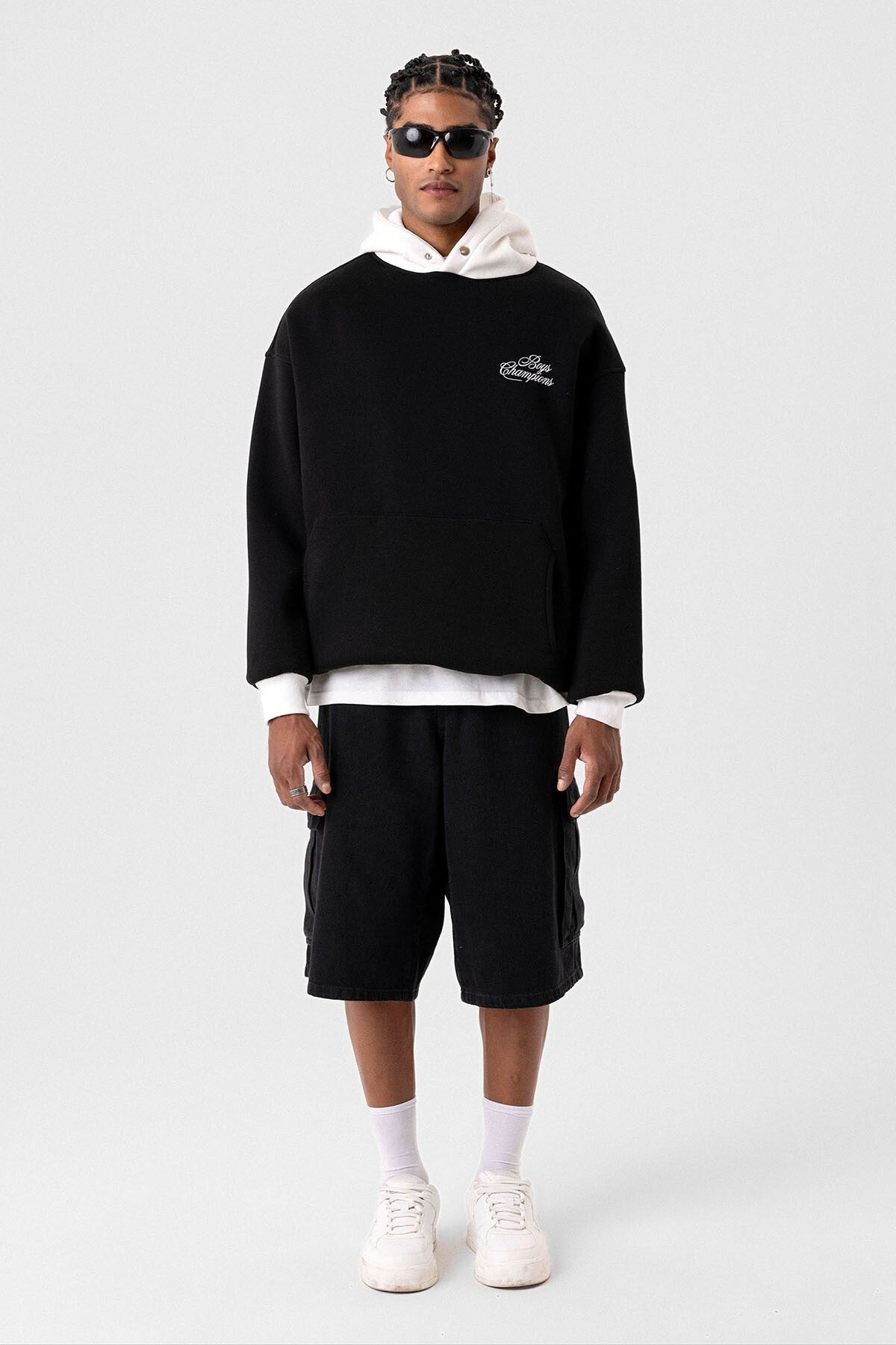 Printed Oversized Hooded Sweatshirt