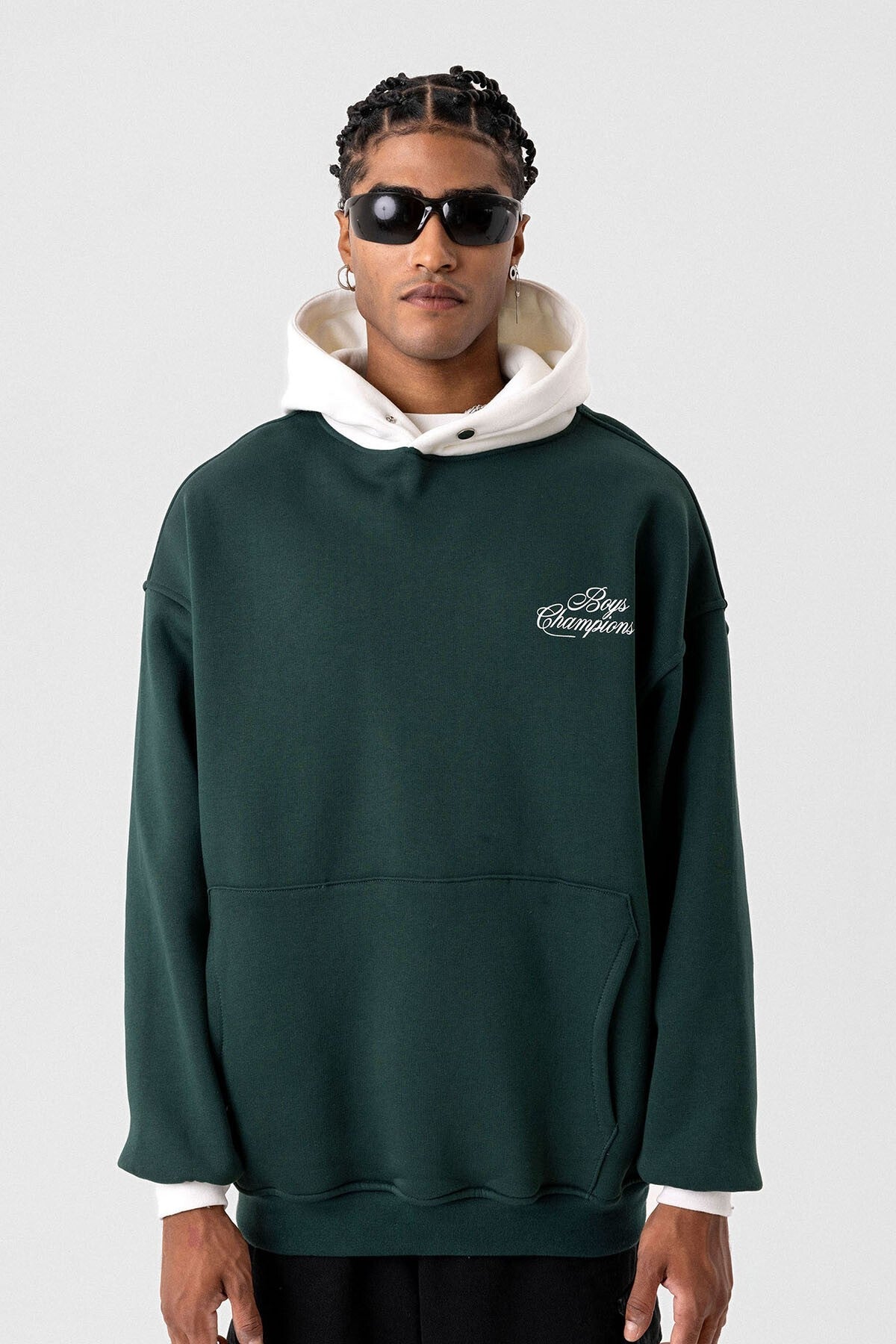 Printed Oversized Hooded Sweatshirt