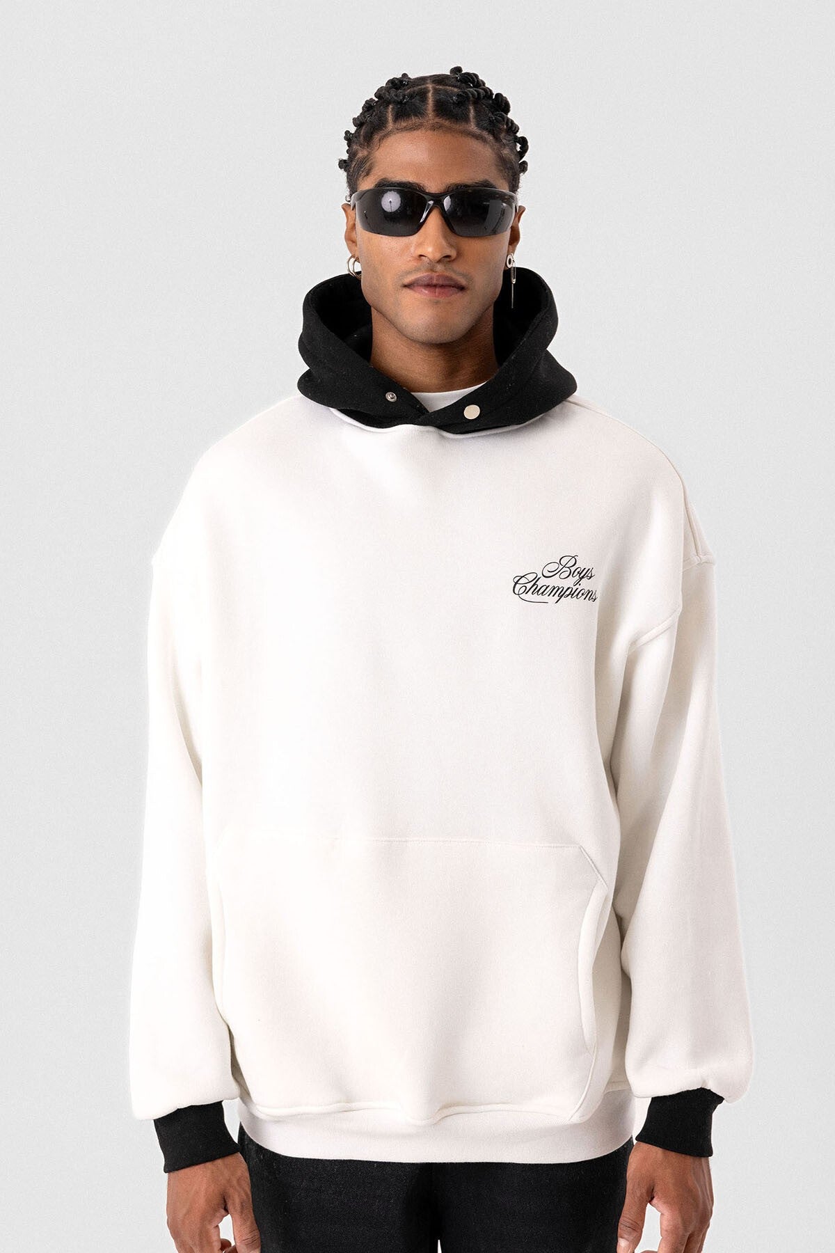 Printed Oversized Hooded Sweatshirt