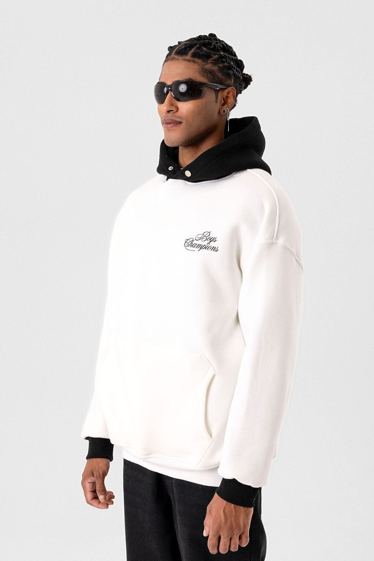 Printed Oversized Hooded Sweatshirt