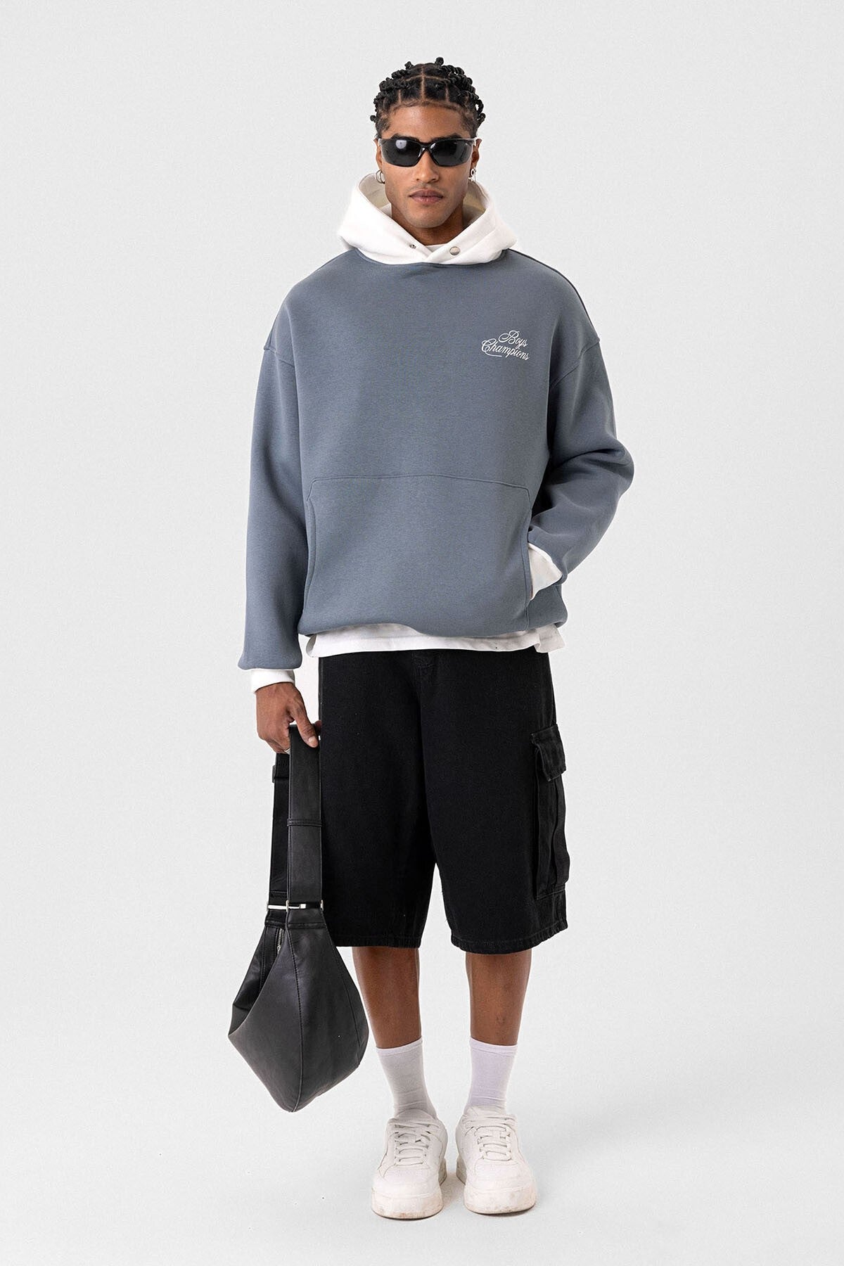 Printed Oversized Hooded Sweatshirt