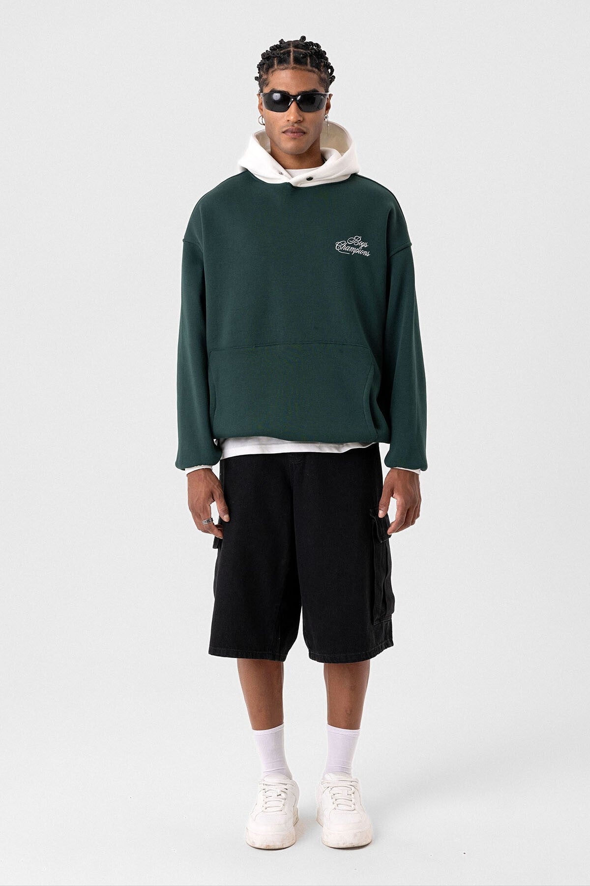Printed Oversized Hooded Sweatshirt