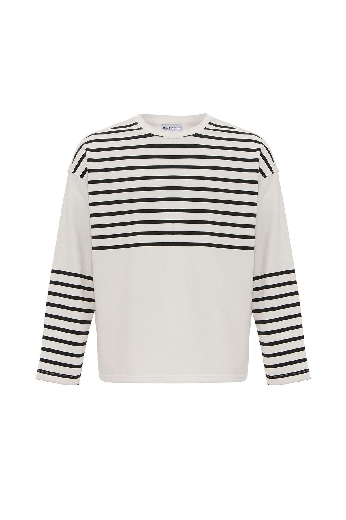 Oversized Sweatshirt with Striped Trim