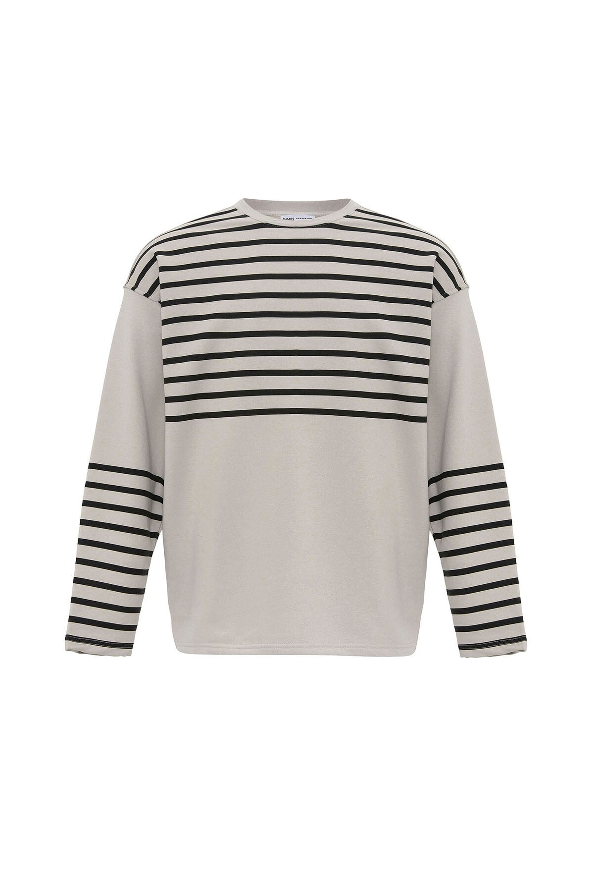 Oversized Sweatshirt with Striped Trim