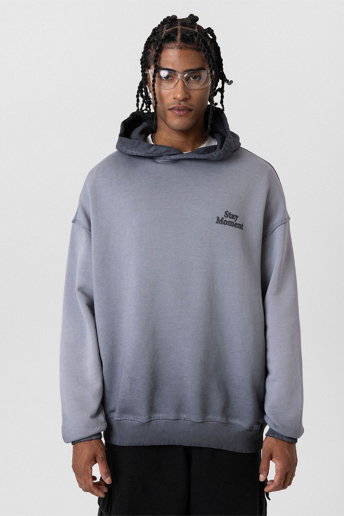 Premium Washed, Printed, Oversized Hooded Sweatshirt