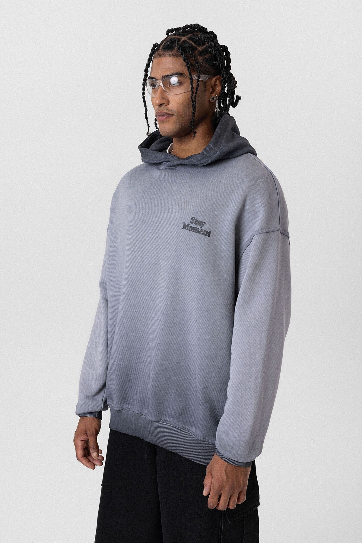 Premium Washed, Printed, Oversized Hooded Sweatshirt