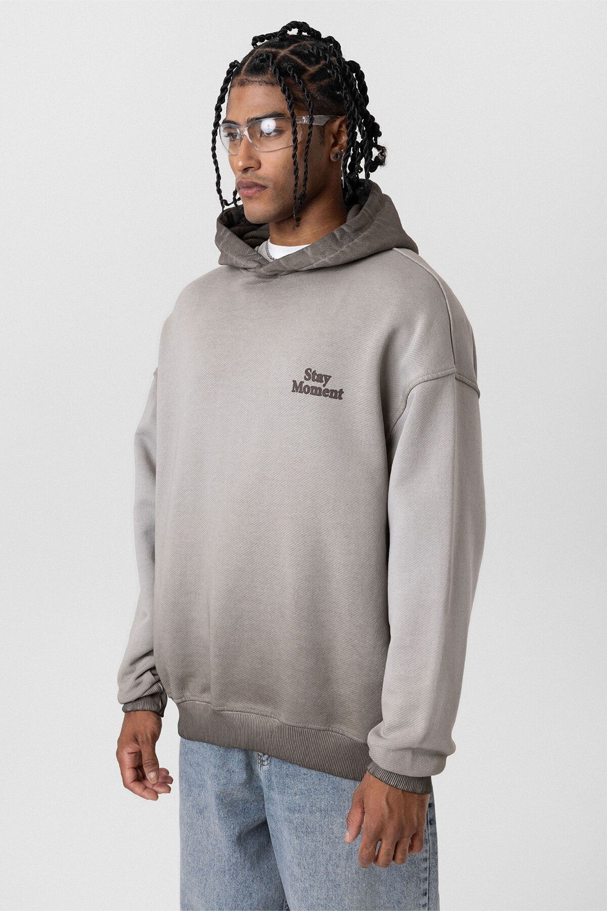 Premium Washed, Printed, Oversized Hooded Sweatshirt