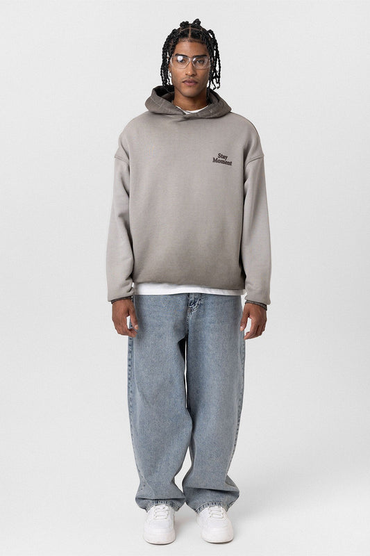 Premium Washed, Printed, Oversized Hooded Sweatshirt