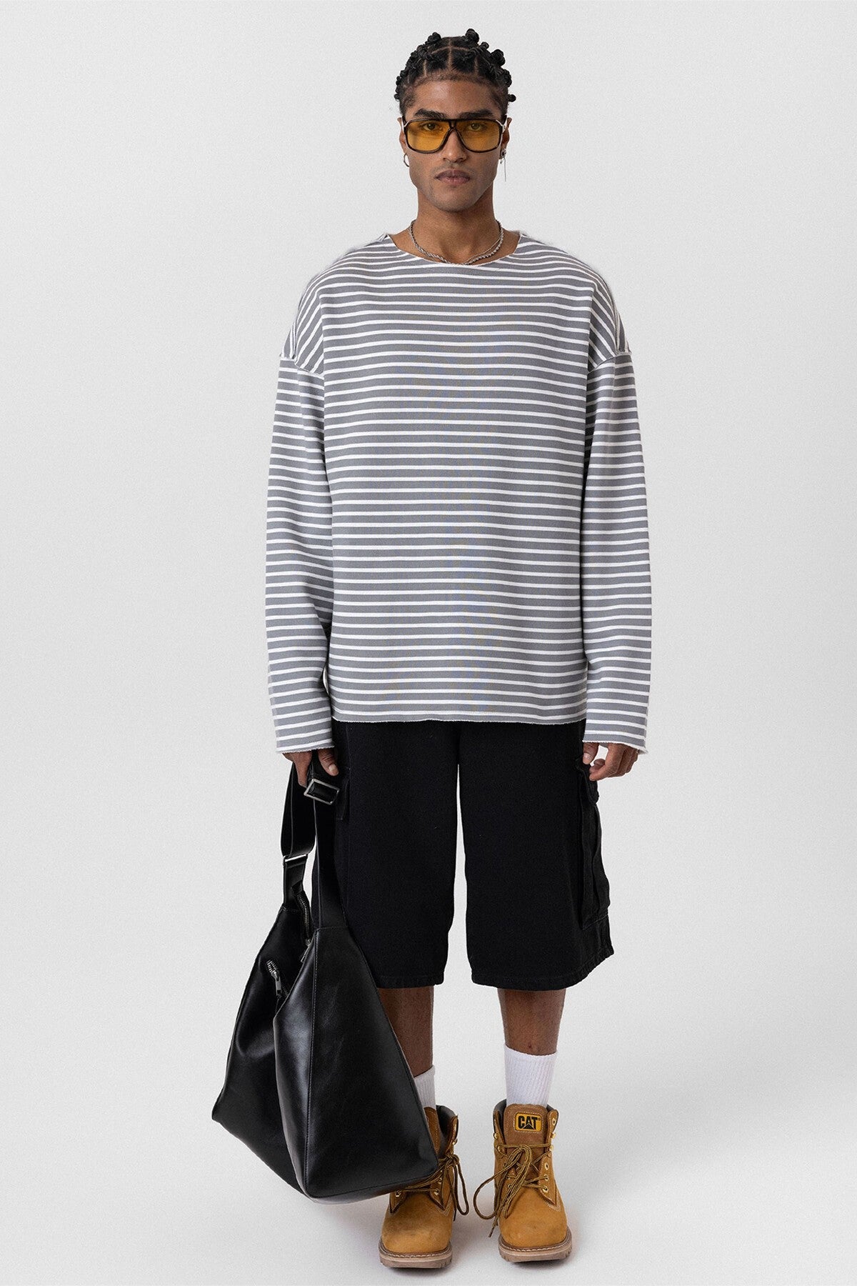 Oversized Sweatshirt with Collar Detail
