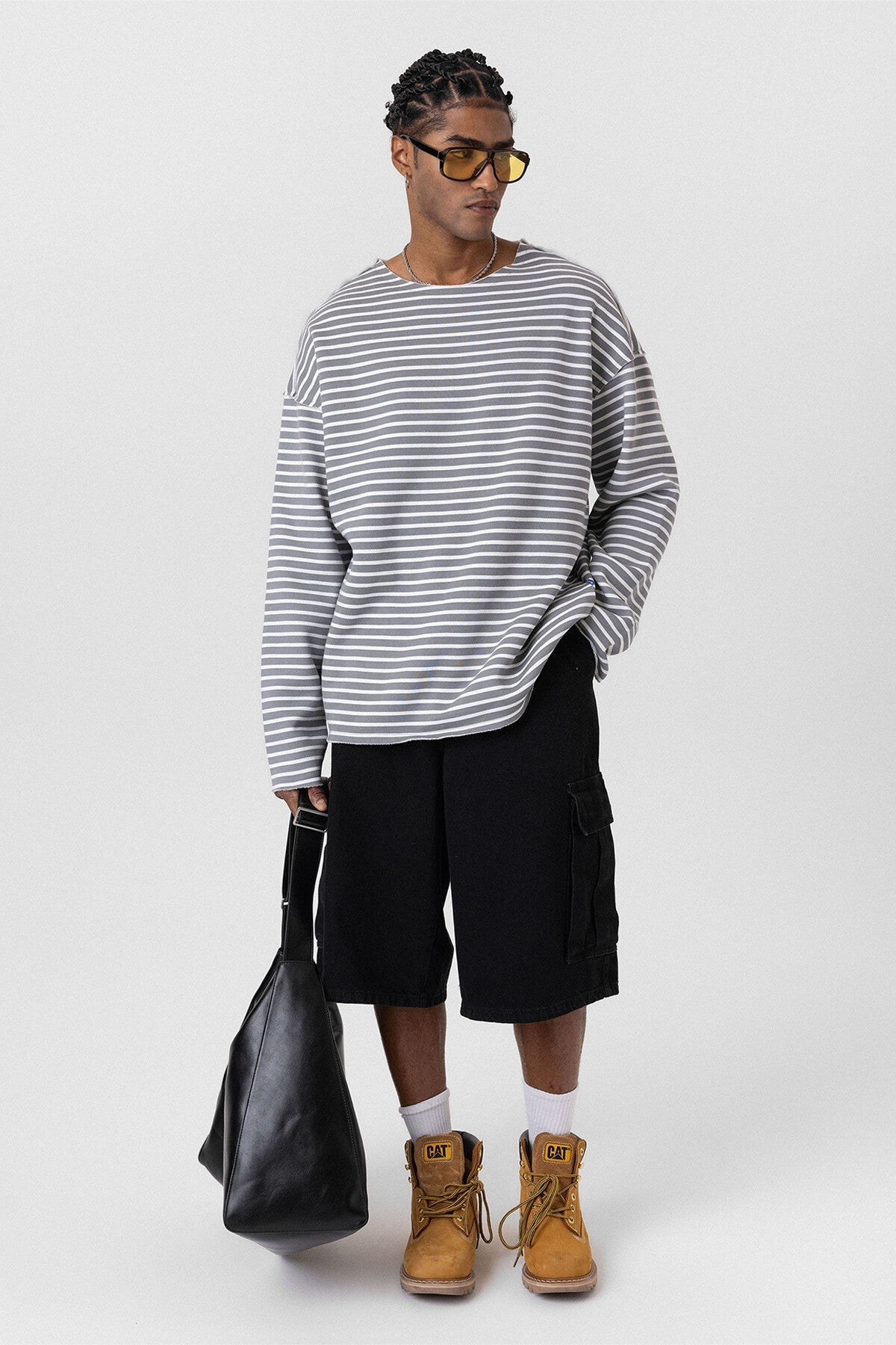 Oversized Sweatshirt with Collar Detail