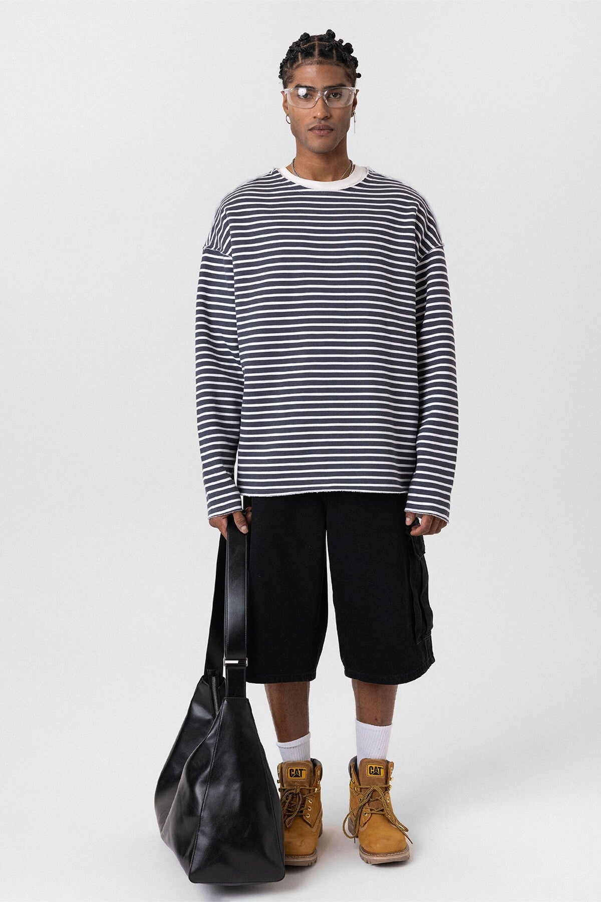 Oversized Sweatshirt with Collar Detail